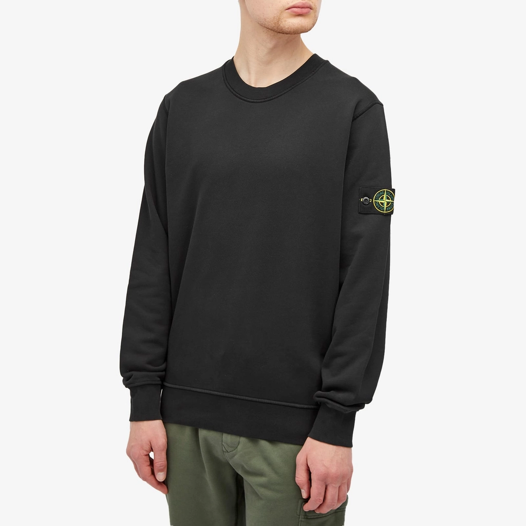 Stone Island Men's Garment Dyed Crew Sweatshirt Black